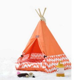 Tent Pet Travel: Cheap Dog Folding Tent Wave Stitching Cotton Canvas House 06-0942 cattoyfactory.com