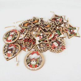 Wooden Hanging Christmas Tree Hollow Wooden Pendant Scene Decoration cattoyfactory.com
