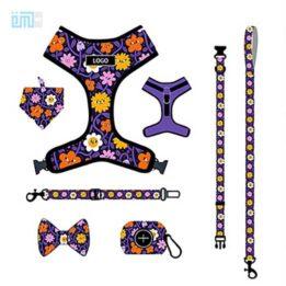 Pet harness factory new dog leash vest-style printed dog harness set small and medium-sized dog leash 109-0021 cattoyfactory.com