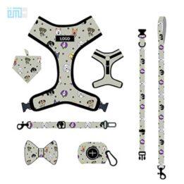 Pet harness factory new dog leash vest-style printed dog harness set small and medium-sized dog leash 109-0022 cattoyfactory.com