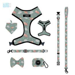 Pet harness factory new dog leash vest-style printed dog harness set small and medium-sized dog leash 109-0025 cattoyfactory.com