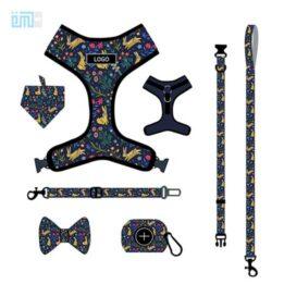 Pet harness factory new dog leash vest-style printed dog harness set small and medium-sized dog leash 109-0027 cattoyfactory.com