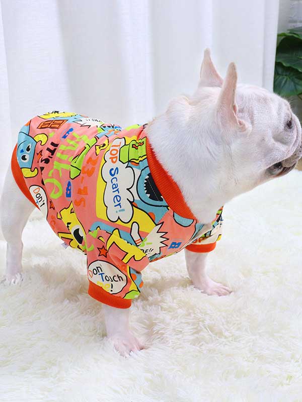 GMTPET Cartoon Pug Dog Bulldog Fat Dog Thickened Winter Warm Open Buckle With Elastic Method Fighting Autumn and Winter Plus Velvet Sweater 107-222036 cattoyfactory.com