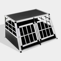 Aluminum Dog cage Small Double Door Dog cage 65a 89cm 06-0770 cattoyfactory.com