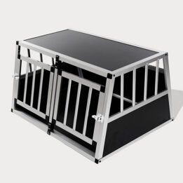 Small Double Door Dog Cage With Separate Board 65a 89cm 06-0771 cattoyfactory.com