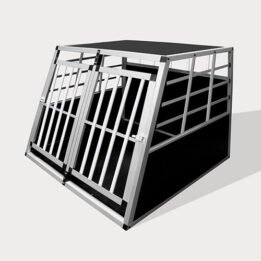 Aluminum Small Double Door Dog cage 89cm 75a 06-0772 cattoyfactory.com