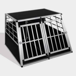 Aluminum Dog cage size 104cm Large Double Door Dog cage 65a 06-0775 cattoyfactory.com