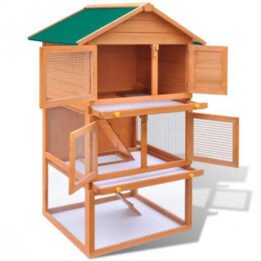 Two Layers Wooden Rabbit Cage Outdoor Pet House Large House for Rabbits Pet products factory wholesaler, OEM Manufacturer & Supplier cattoyfactory.com