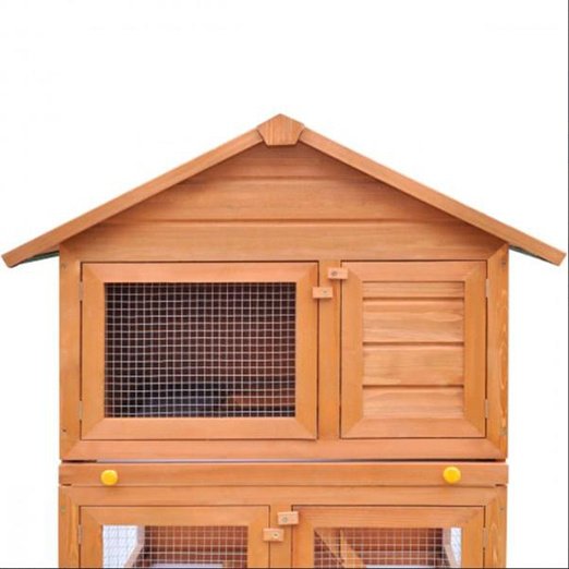 Two Layers Wooden Rabbit Cage Outdoor Pet House Large House for Rabbits 06-0006 cattoyfactory.com