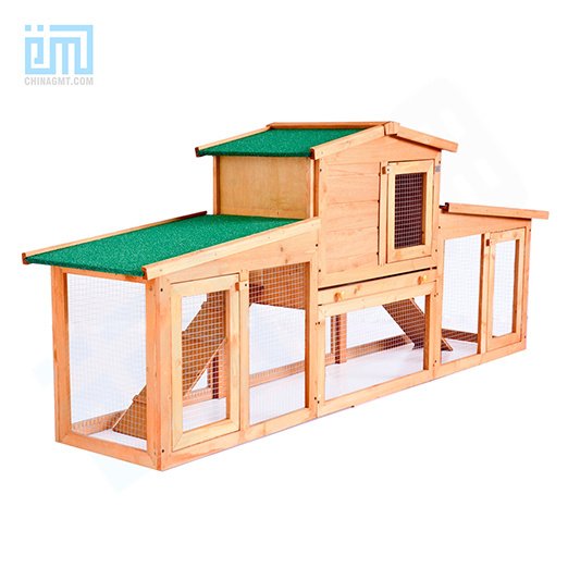 GMT60005 China Pet Factory Hot Sale Luxury Outdoor Wooden Green Paint Cheap Big Rabbit Cage cattoyfactory.com
