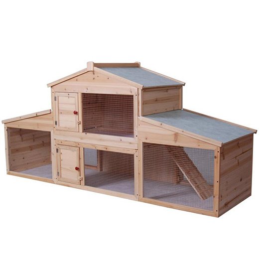 Large Wood Rabbit Cage Fir Wood Pet Hen House cattoyfactory.com