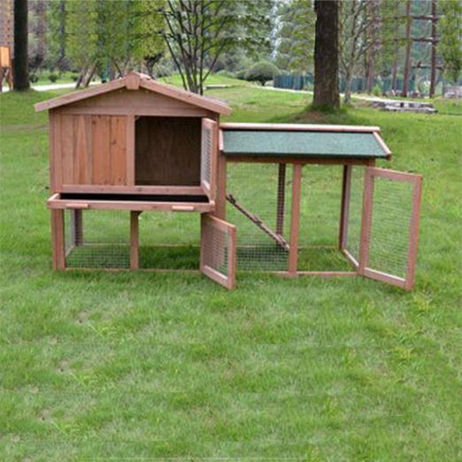 Outdoor Wooden Pet Rabbit Cage Large Size Rainproof Pet House 08-0028 cattoyfactory.com