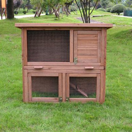 Wholesale Large Wooden Rabbit Cage Outdoor Two Layers Pet House 145x 45x 84cm 08-0027 cattoyfactory.com