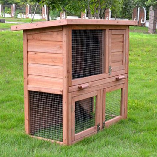 Wholesale Large Wooden Rabbit Cage Outdoor Two Layers Pet House 145x 45x 84cm 08-0027 cattoyfactory.com