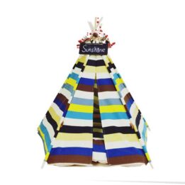 Dog Cat Teepee: Luxury Foldable Cotton Fabric Tent For Pets 06-0940 cattoyfactory.com