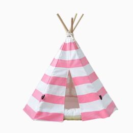 Canvas Teepee: Factory Direct Sales Pet Teepee Tent 100% Cotton 06-0943 cattoyfactory.com