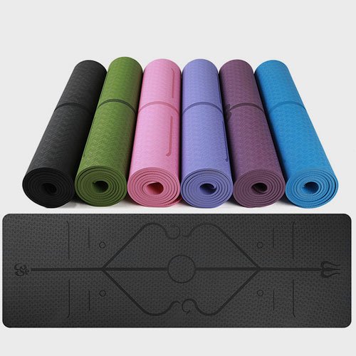 Eco-friendly Multifunction Beginner Yoga Mat With Body Line Thickened Widened Non-slip Custom TPE Yoga Mat Fitness Equipment (10) 10mm NBR Yoga Mat