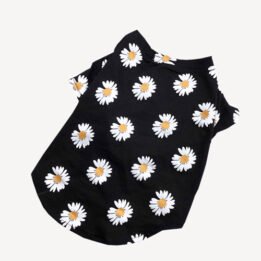 Newest Custom Print Logo Small Daisies Pet T-shirt Luxury Dog Clothes cattoyfactory.com