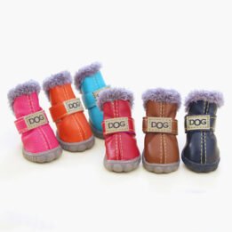 Pet Plus Velvet Puppy Shoes Warm Foot Covers Ugg Bootss cattoyfactory.com