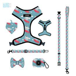 Pet harness factory new dog leash vest-style printed dog harness set small and medium-sized dog leash 109-0006 cattoyfactory.com