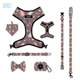 Pet harness factory new dog leash vest-style printed dog harness set small and medium-sized dog leash 109-0010 cattoyfactory.com