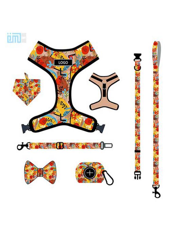 Pet harness factory new dog leash vest-style printed dog harness set small and medium-sized dog leash 109-0052 Dog Harness 109-0052