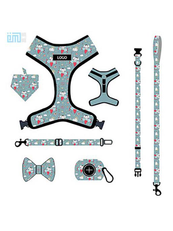 Pet harness factory new dog leash vest-style printed dog harness set small and medium-sized dog leash 109-0040 Dog Harness: Collar, Leash & Pet Harness Factory 109-0040