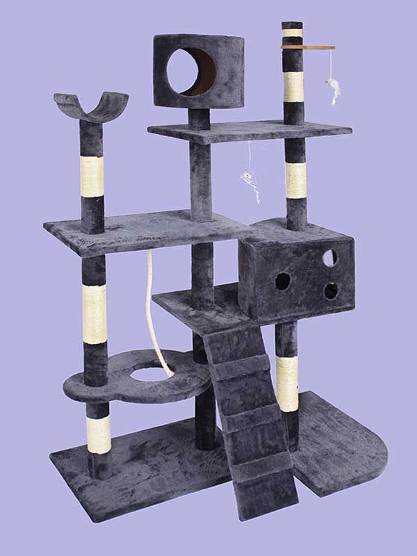 Four-layer sisal flannel cat climbing frame cat room platform climbing ladder mouse toy cat tree 06-0003 Cat House
