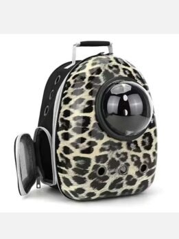 Sand leopard print upgraded side opening pet cat backpack 103-45009 cattoyfactory.com