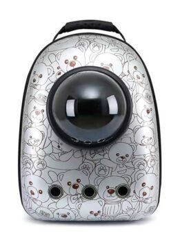 Silver Bear Upgraded Side-Opening Pet Cat Backpack 103-45024 cattoyfactory.com