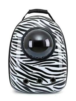 Zebra pattern upgraded side opening pet cat backpack 103-45025 cattoyfactory.com