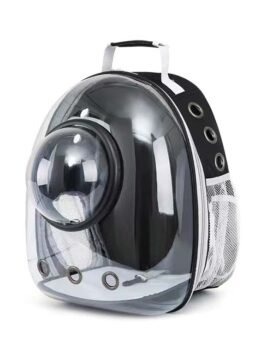 Transparent Black Pet Cat Backpack with Hood 103-45029 cattoyfactory.com