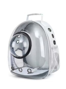 Transparent gray pet cat backpack with hood 103-45030 cattoyfactory.com