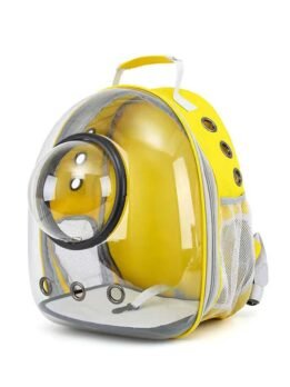 Transparent yellow pet cat backpack with hood 103-45031 cattoyfactory.com