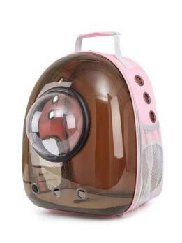 Brown pet cat backpack with hood 103-45039 cattoyfactory.com
