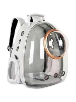 Transparent gold circle gray pet cat backpack 103-45044 cattoyfactory.com