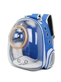 Transparent gold circle blue pet cat backpack 103-45047 cattoyfactory.com