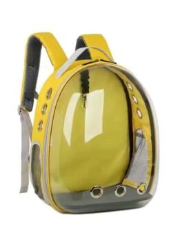 Transparent yellow pet cat backpack with side opening 103-45056 cattoyfactory.com