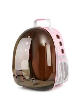 Side opening brown transparent pink pet cat backpack 103-45060 cattoyfactory.com